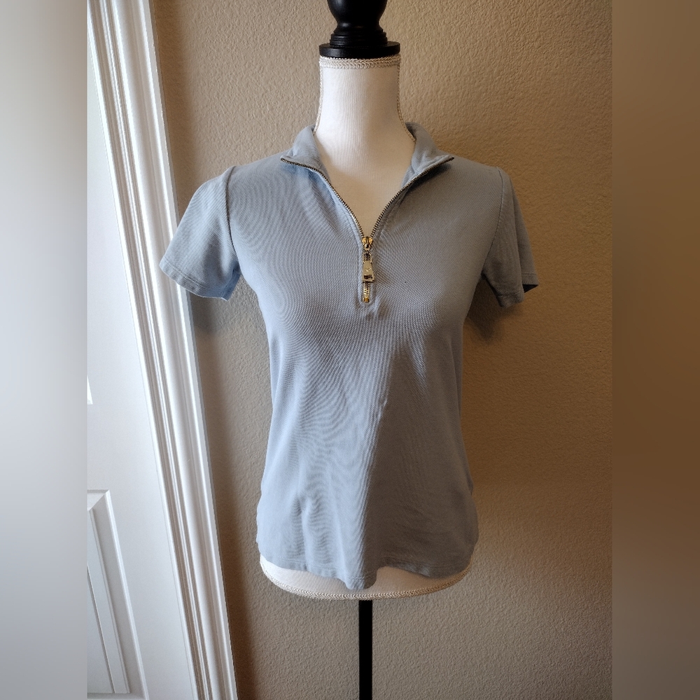 Spartina 449 Short Sleeve Serena Half Zip Women's Top Size XS - Picture 2 of 9